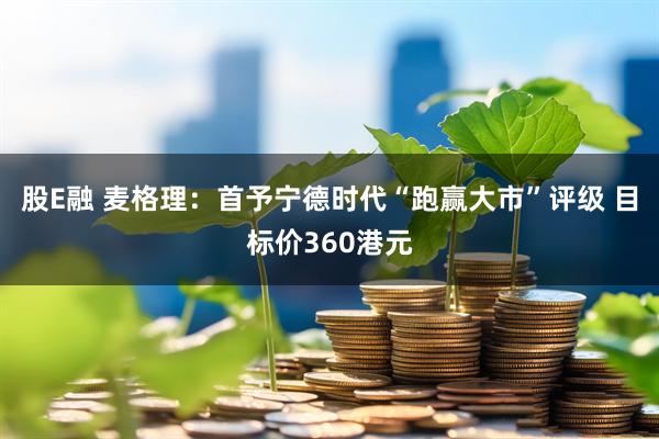 股E融 麦格理：首予宁德时代“跑赢大市”评级 目标价360港元