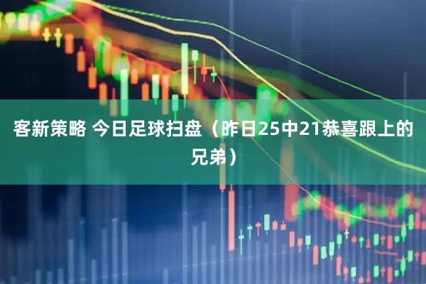 客新策略 今日足球扫盘（昨日25中21恭喜跟上的兄弟）